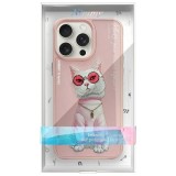 NIMMY case GLASSES COOL CAT for IPHONE 15 Pro pink