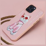NIMMY case GLASSES COOL CAT for IPHONE 15 Pro pink