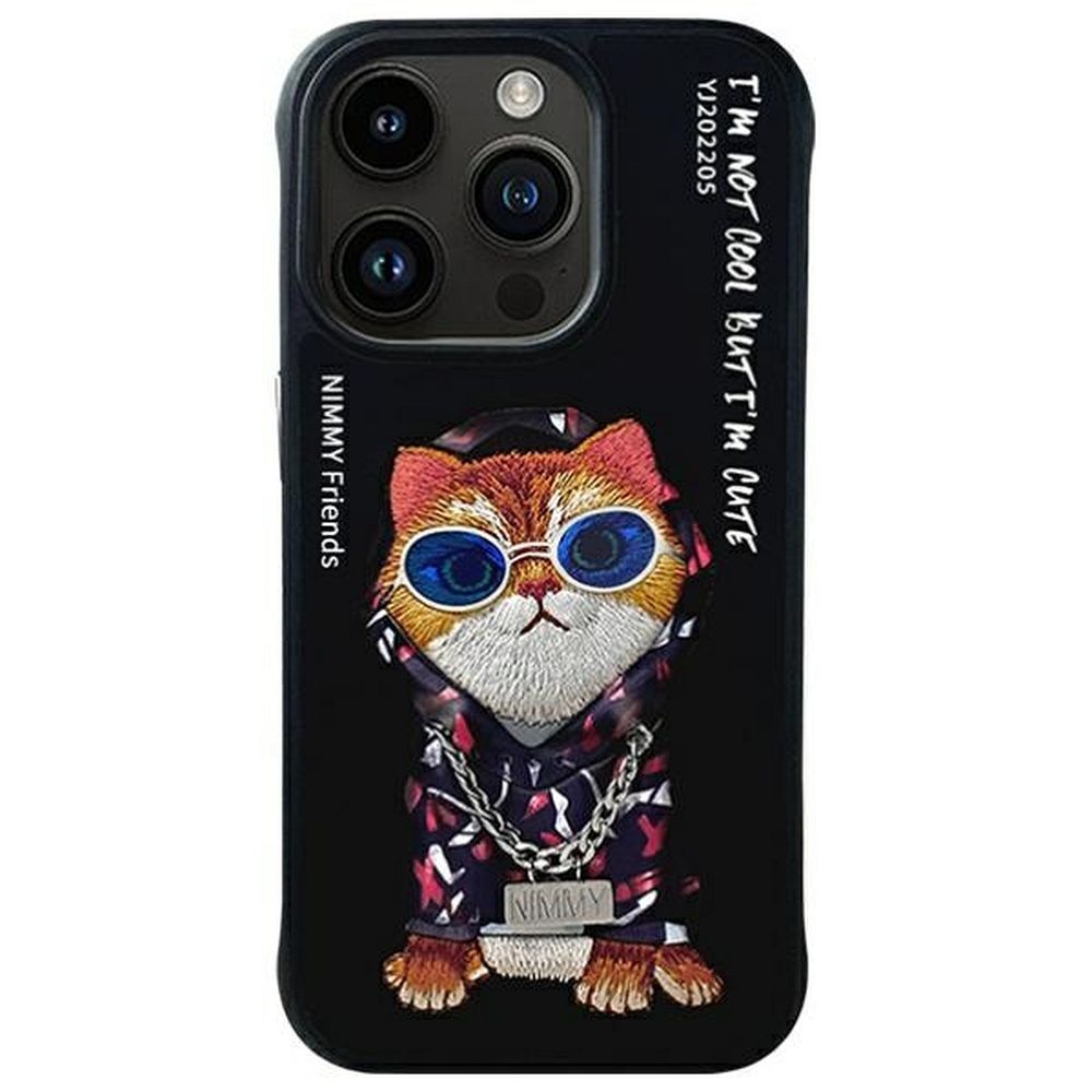 NIMMY case GLASSES COOL CAT for IPHONE 15 Pro black