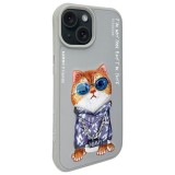 NIMMY case GLASSES COOL CAT for IPHONE 15 gray
