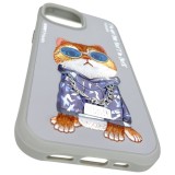 NIMMY case GLASSES COOL CAT for IPHONE 15 gray