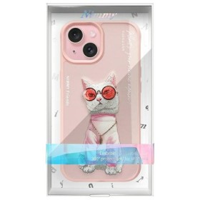 Zadný kryt NIMMY case GLASSES COOL CAT pre Apple iPhone 15, ružová