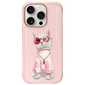 Zadný kryt NIMMY case GLASSES COOL CAT pre Apple iPhone 16 Pro, ružová