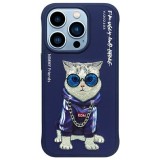 NIMMY case GLASSES COOL CAT for IPHONE 15 Pro Max blue