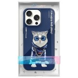 NIMMY case GLASSES COOL CAT for IPHONE 15 Pro Max blue