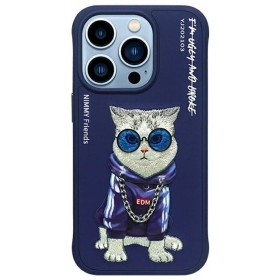 Zadný kryt NIMMY case GLASSES COOL CAT pre Apple iPhone 15 Pro Max, modrá