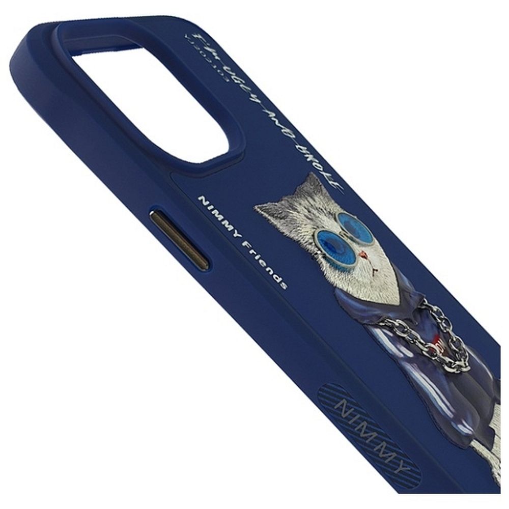 NIMMY case GLASSES COOL CAT for IPHONE 15 Pro Max blue