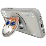 NIMMY case GLASSES COOL CAT compatible with MagSafe for IPHONE 16 Pro gray