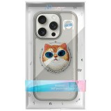 NIMMY case GLASSES COOL CAT compatible with MagSafe for IPHONE 16 Pro Max gray