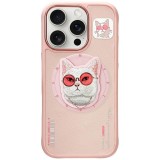 NIMMY case GLASSES COOL CAT compatible with MagSafe for IPHONE 16 Pro Max pink