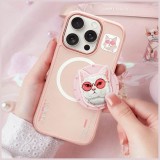 NIMMY case GLASSES COOL CAT compatible with MagSafe for IPHONE 16 Pro Max pink