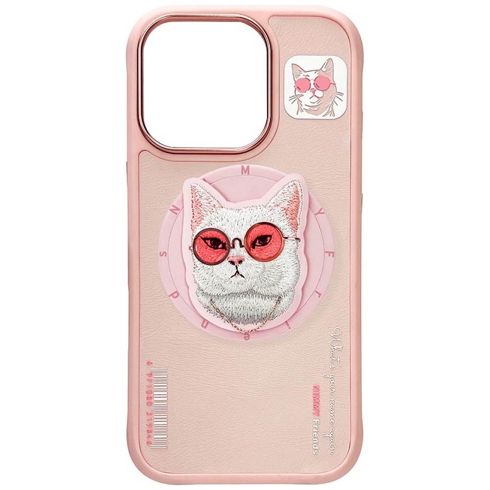 NIMMY case GLASSES COOL CAT compatible with MagSafe for IPHONE 16 Pro Max pink