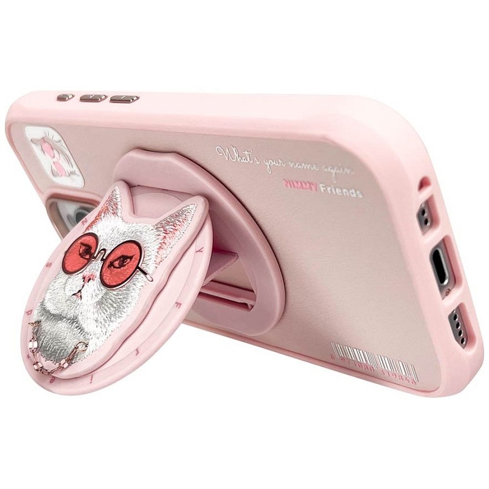 NIMMY case GLASSES COOL CAT compatible with MagSafe for IPHONE 16 Pro Max pink