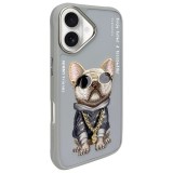 NIMMY case GLASSES COOL DOG for IPHONE 16 gray