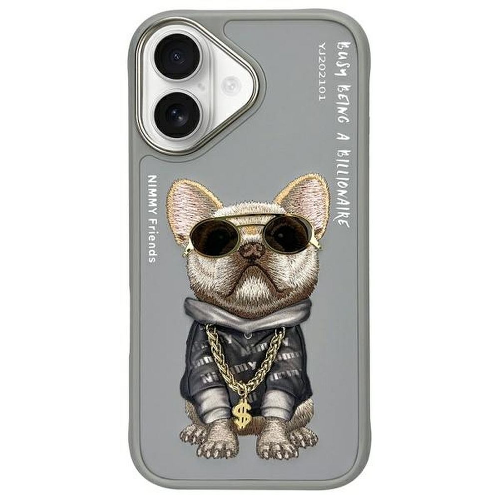 NIMMY case GLASSES COOL DOG for IPHONE 16 gray