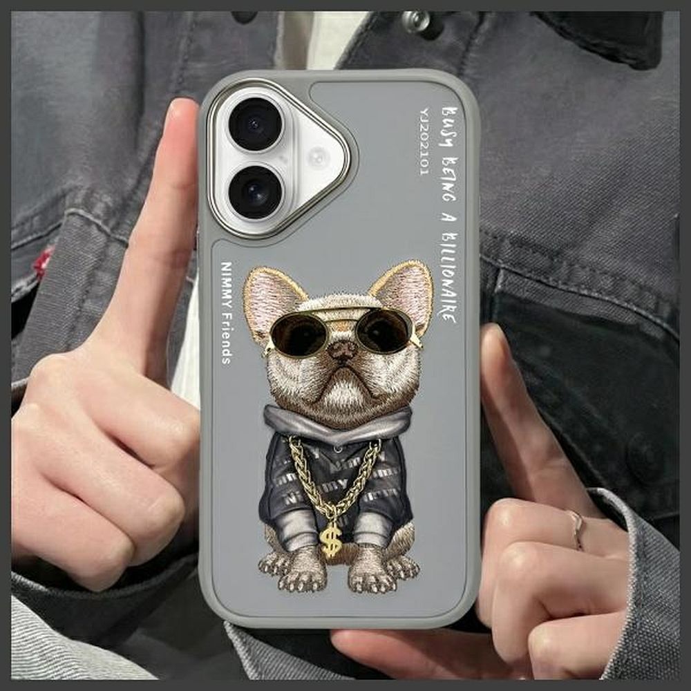 NIMMY case GLASSES COOL DOG for IPHONE 16 gray