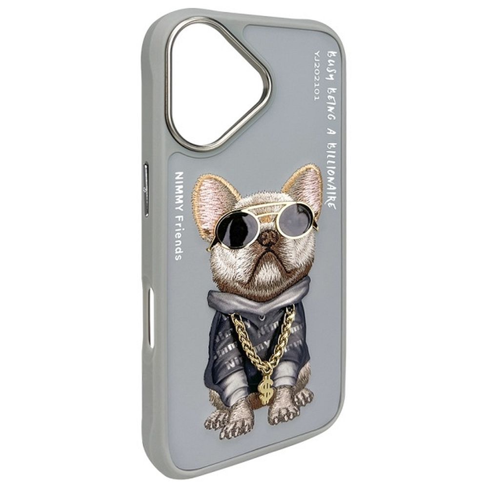 NIMMY case GLASSES COOL DOG for IPHONE 16 gray