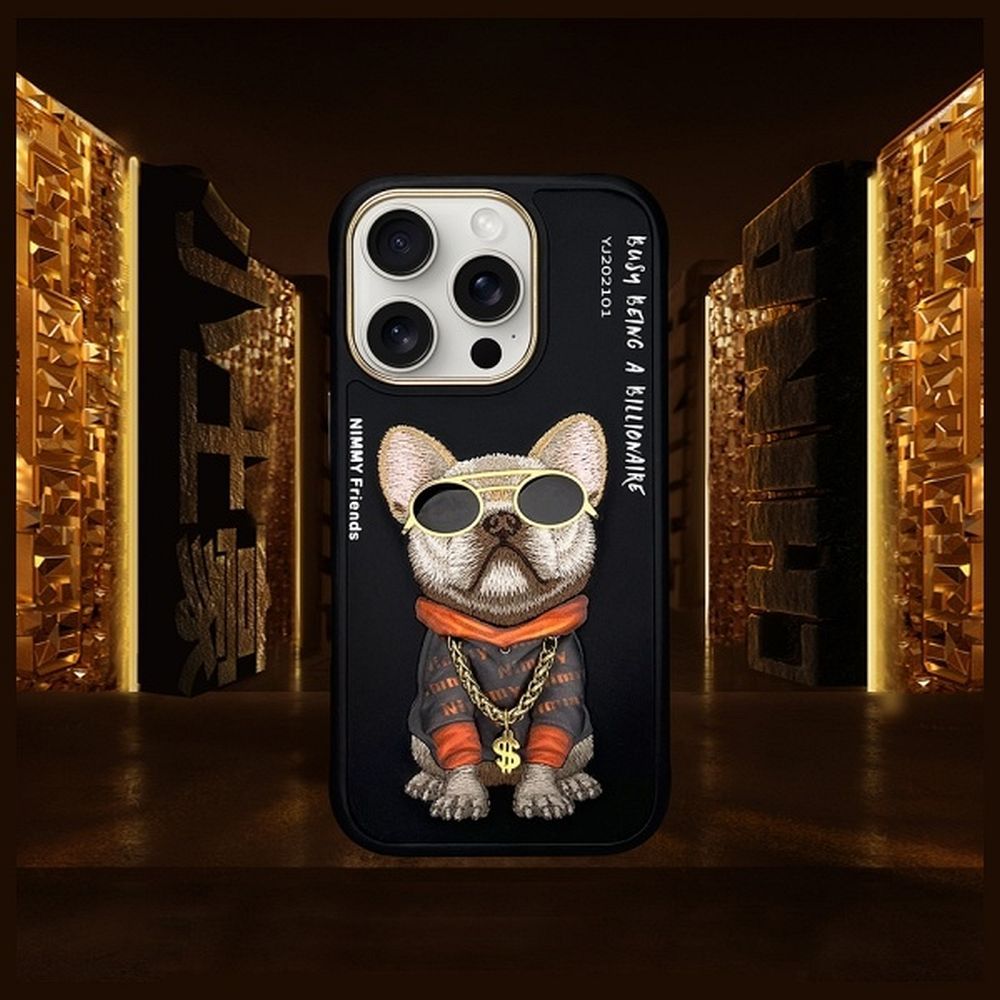 NIMMY case GLASSES COOL DOG for IPHONE 16 Pro Max black