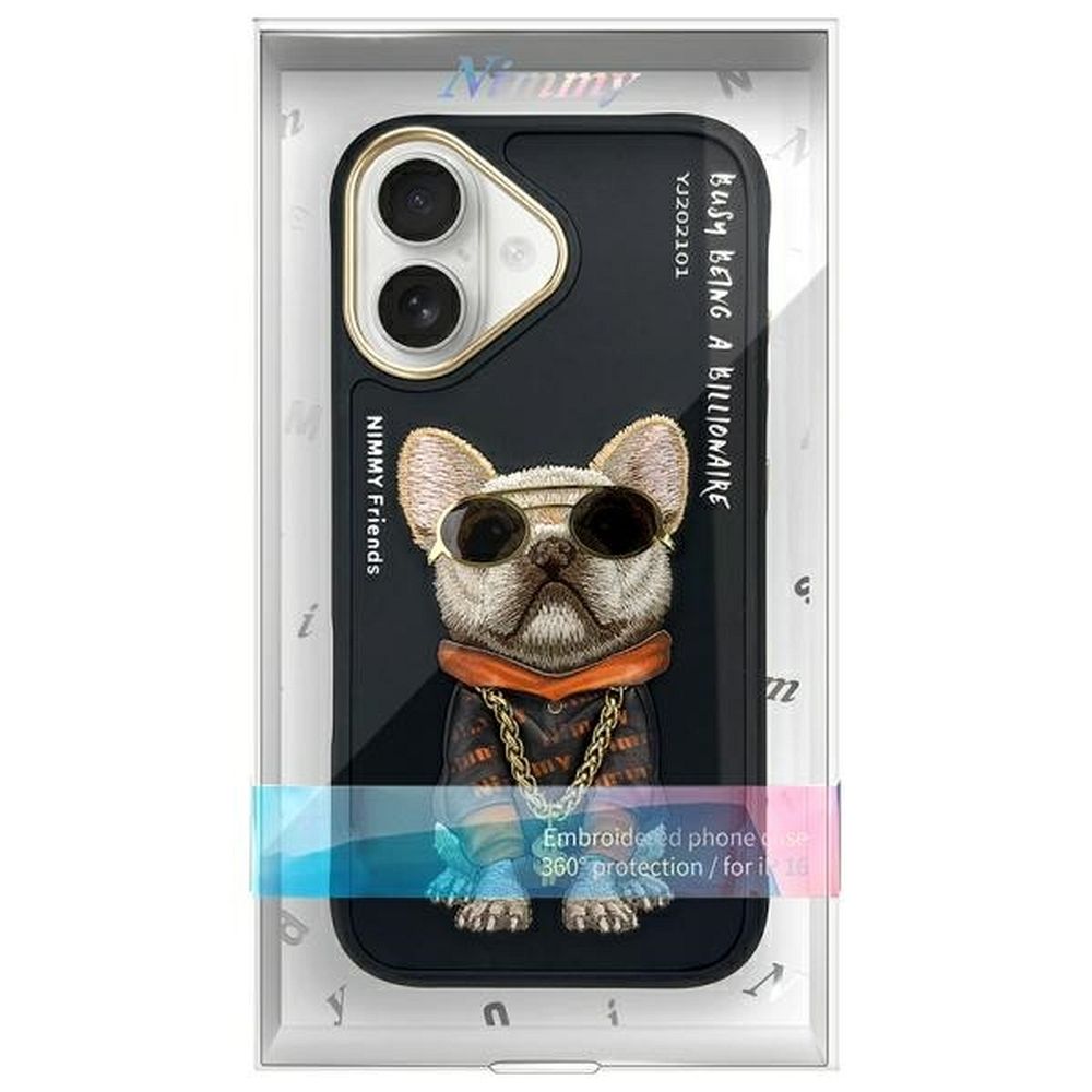 NIMMY case GLASSES COOL DOG for IPHONE 16 black