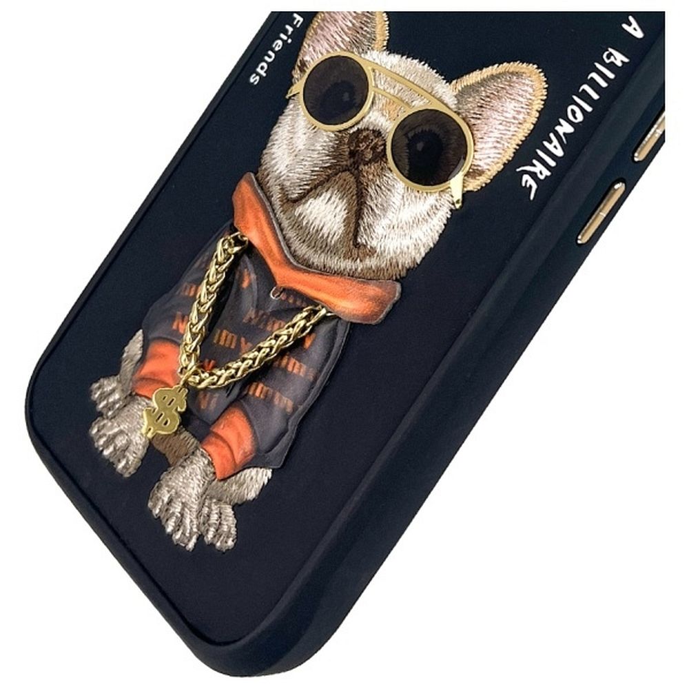 NIMMY case GLASSES COOL DOG for IPHONE 16 black