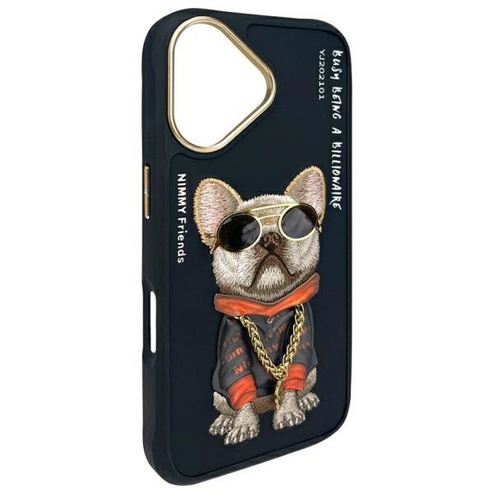 NIMMY case GLASSES COOL DOG for IPHONE 16 black