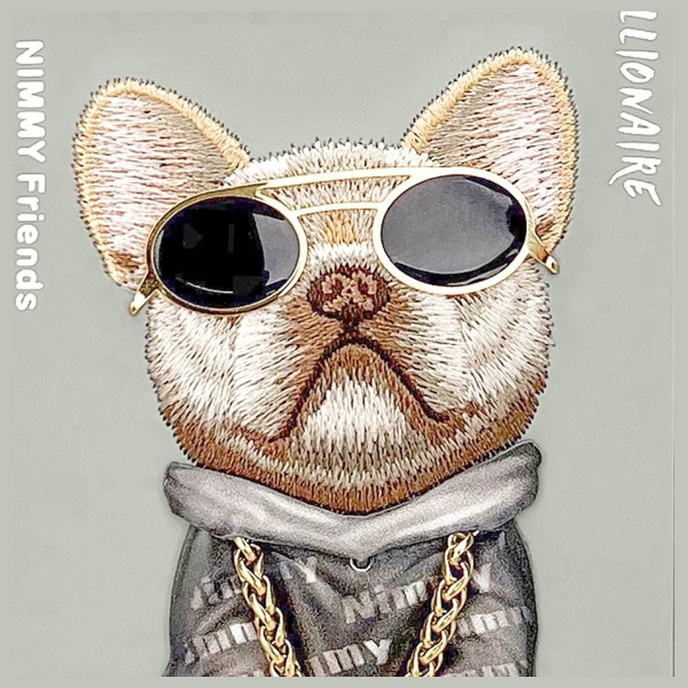 NIMMY case GLASSES COOL DOG for IPHONE 15 Pro Max gray