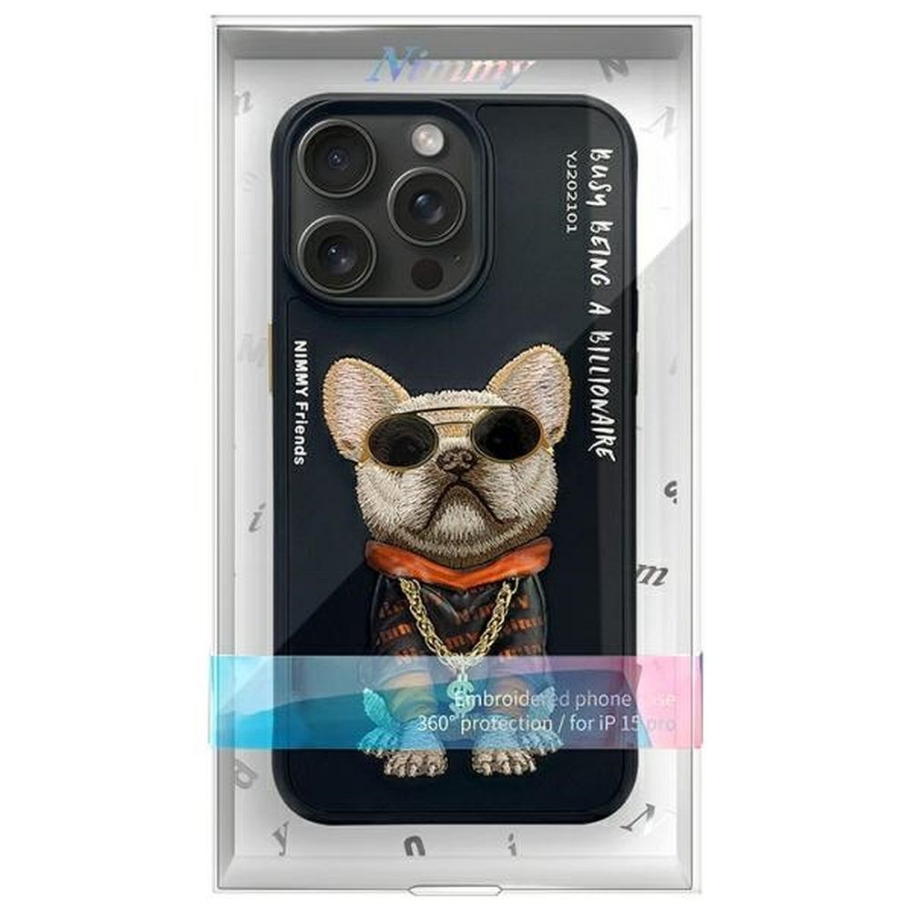 NIMMY case GLASSES COOL DOG for IPHONE 15 Pro Max black