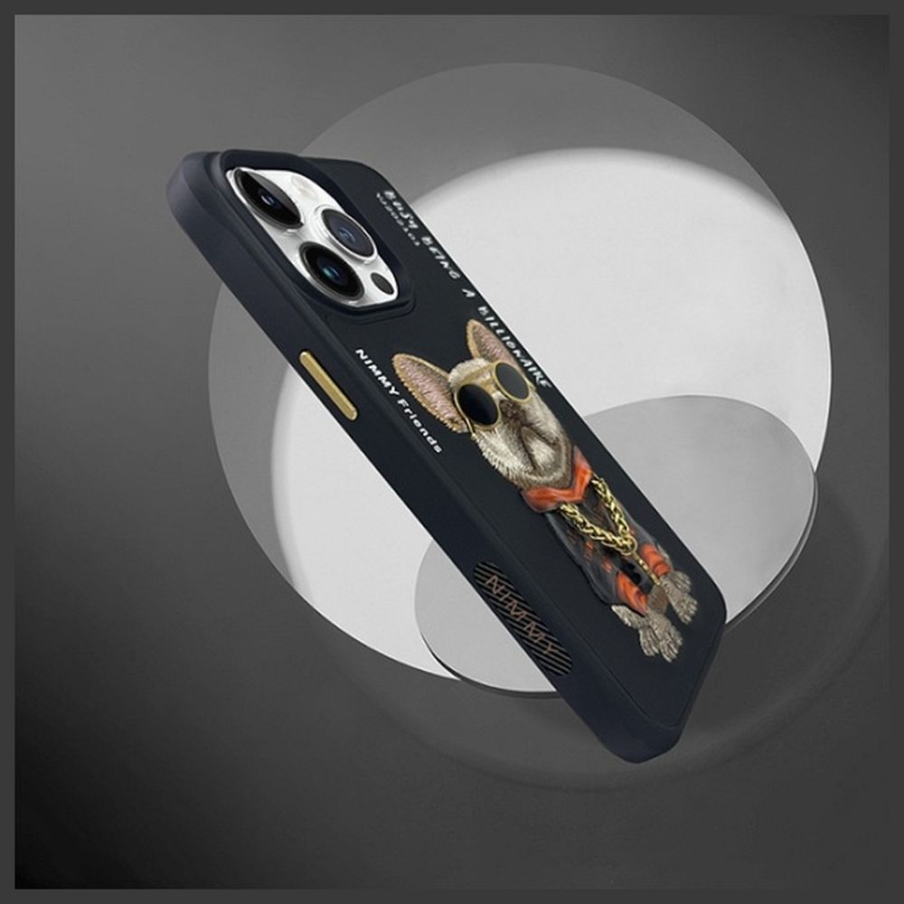 NIMMY case GLASSES COOL DOG for IPHONE 15 Pro Max black