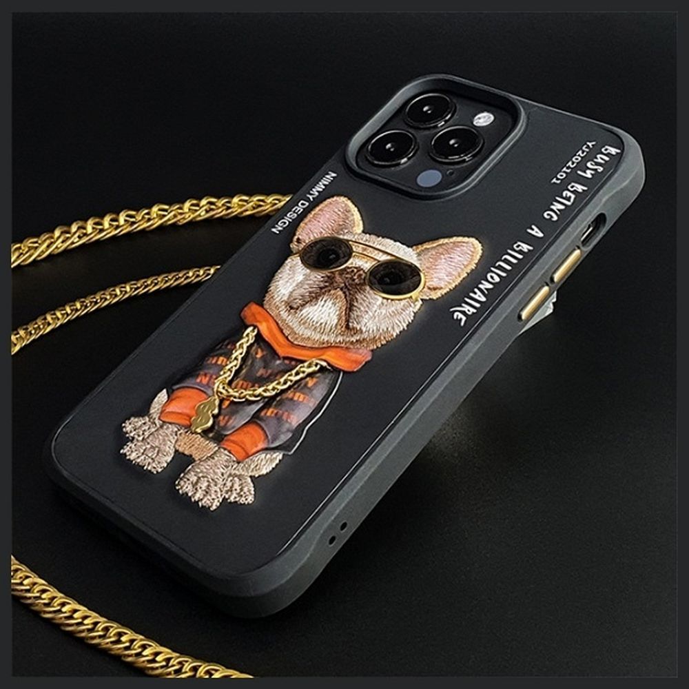 NIMMY case GLASSES COOL DOG for IPHONE 15 Pro Max black