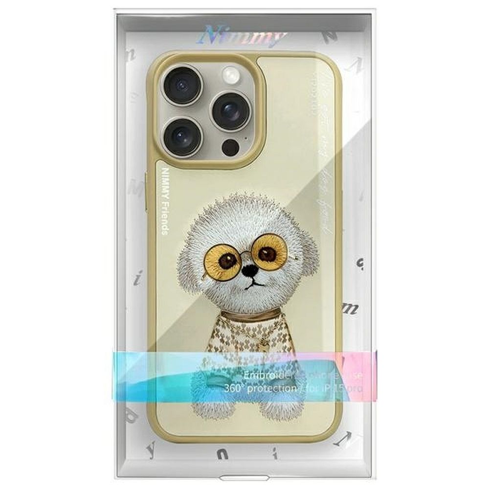 NIMMY case GLASSES COOL DOG for IPHONE 15 Pro khaki