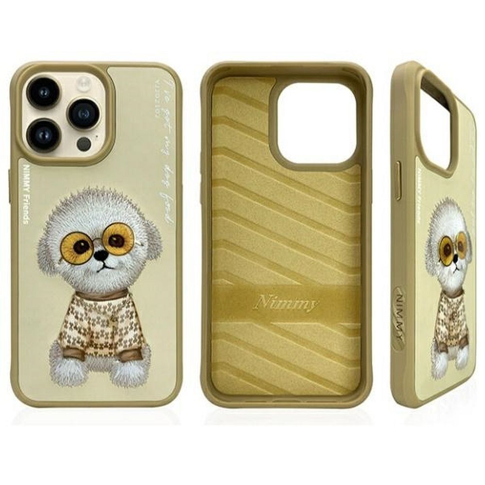 NIMMY case GLASSES COOL DOG for IPHONE 15 Pro khaki