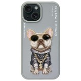 NIMMY case GLASSES COOL DOG for IPHONE 15 gray
