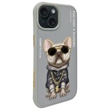 NIMMY case GLASSES COOL DOG for IPHONE 15 gray