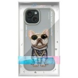 NIMMY case GLASSES COOL DOG for IPHONE 15 gray
