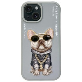 Zadný kryt NIMMY case GLASSES COOL DOG pre Apple iPhone 15, sivá