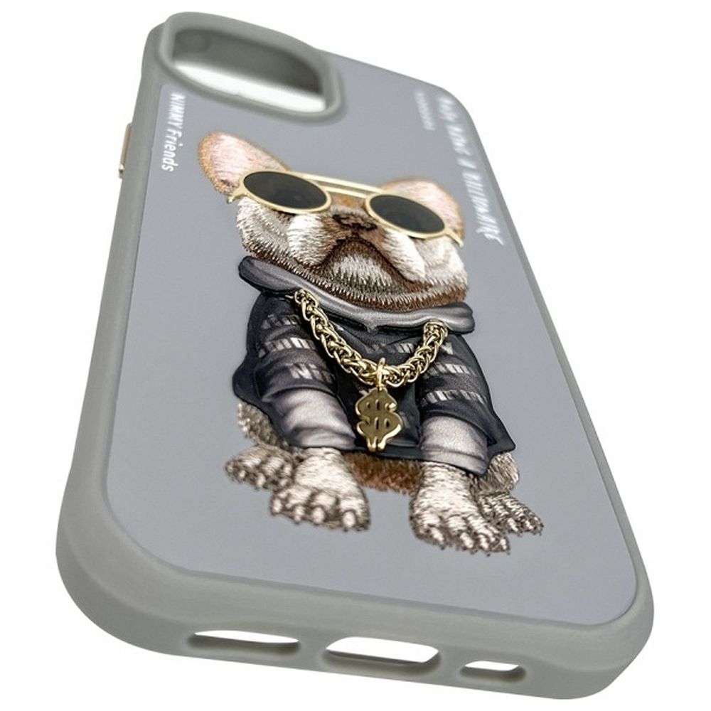 NIMMY case GLASSES COOL DOG for IPHONE 15 gray