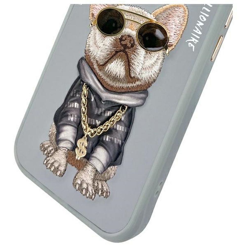 NIMMY case GLASSES COOL DOG for IPHONE 15 gray