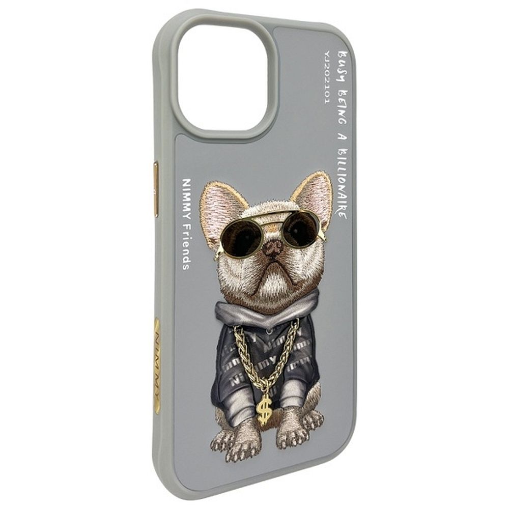 NIMMY case GLASSES COOL DOG for IPHONE 15 gray