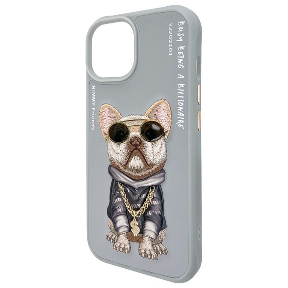 NIMMY case GLASSES COOL DOG for IPHONE 15 gray