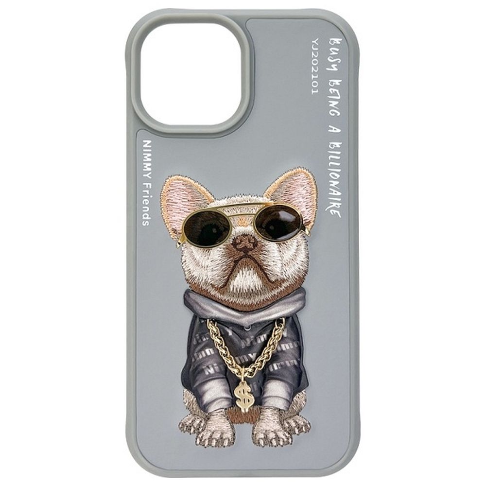 NIMMY case GLASSES COOL DOG for IPHONE 15 gray