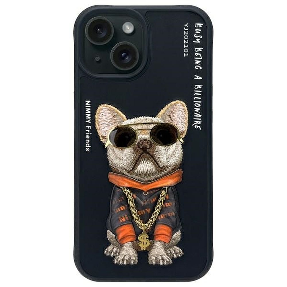 NIMMY case GLASSES COOL DOG for IPHONE 15 black