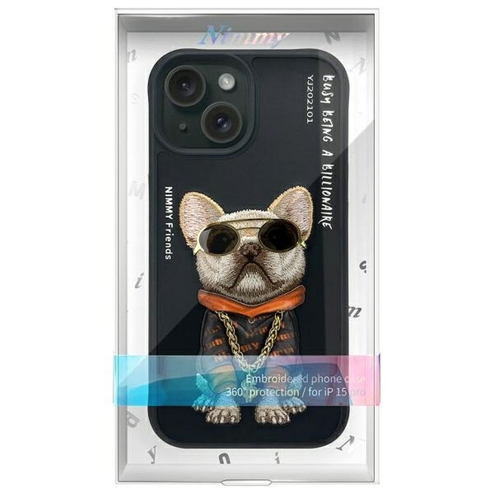 NIMMY case GLASSES COOL DOG for IPHONE 15 black
