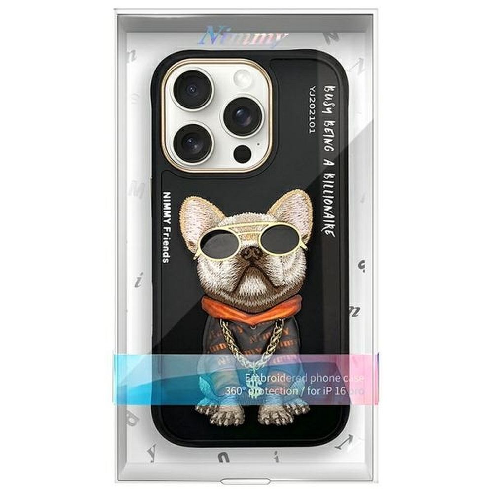 NIMMY case GLASSES COOL DOG for IPHONE 16 Pro black