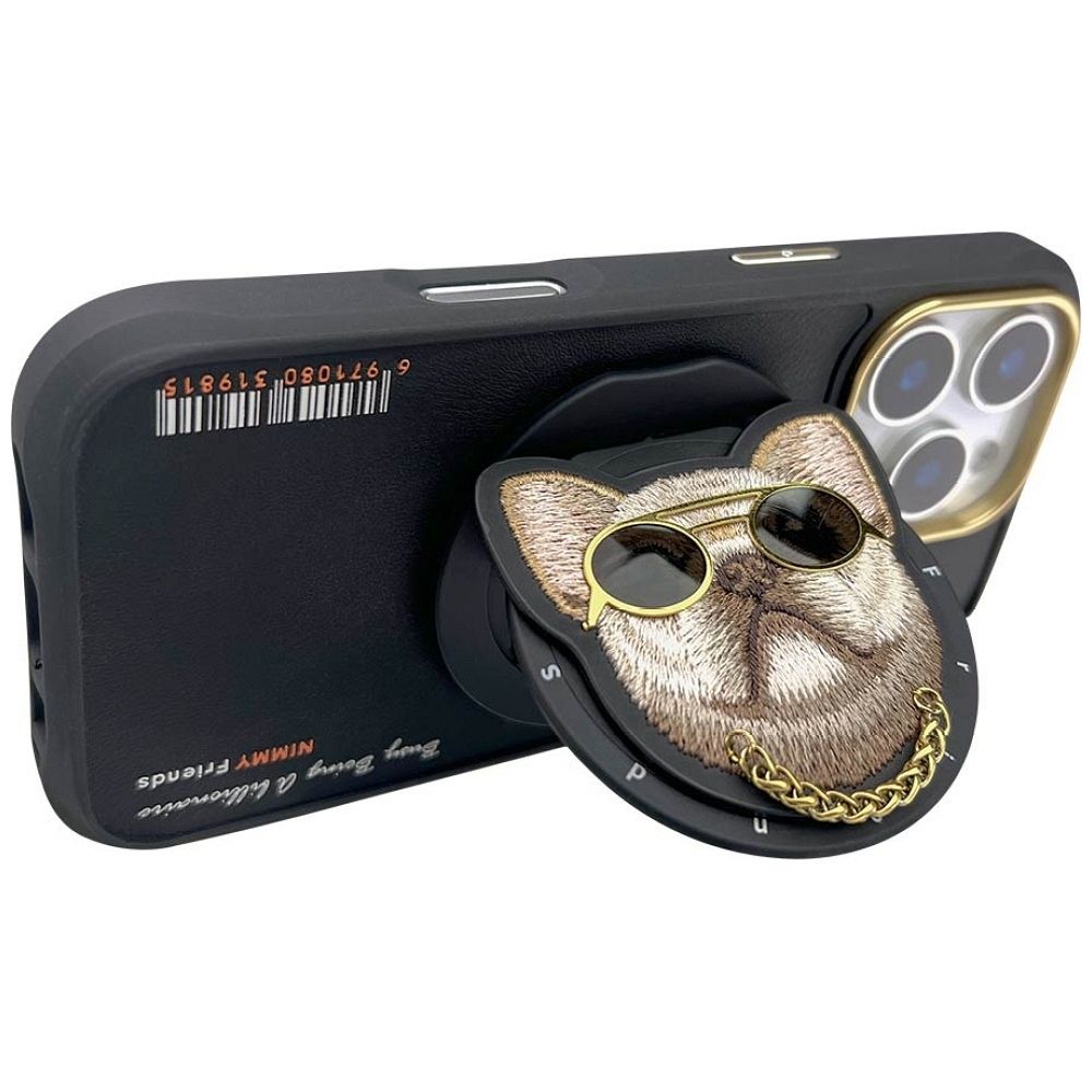 NIMMY case GLASSES COOL DOG compatible with MagSafe for IPHONE 16 Pro black
