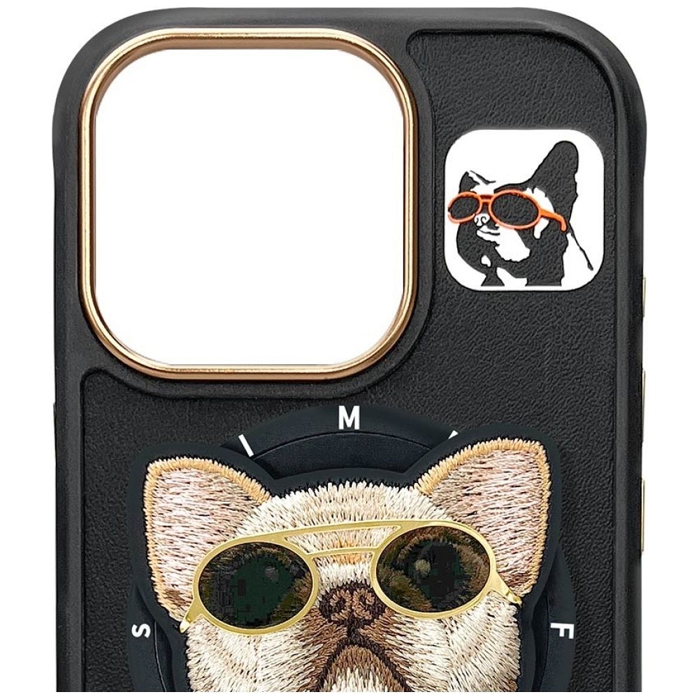 NIMMY case GLASSES COOL DOG compatible with MagSafe for IPHONE 16 Pro black