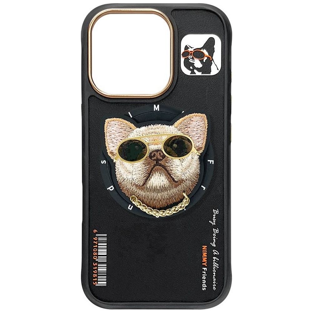 NIMMY case GLASSES COOL DOG compatible with MagSafe for IPHONE 16 Pro black
