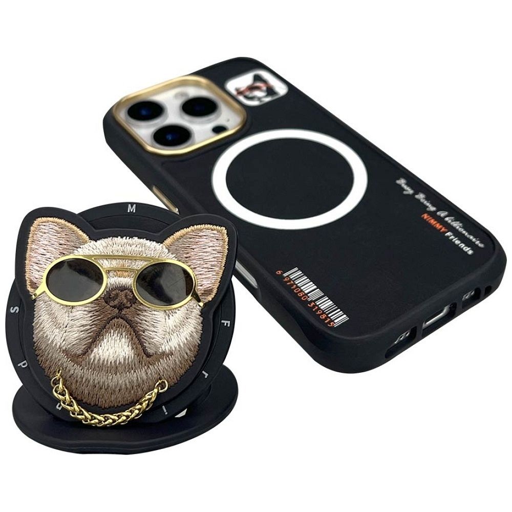 NIMMY case GLASSES COOL DOG compatible with MagSafe for IPHONE 16 Pro Max black
