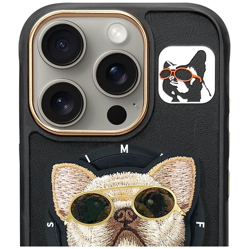 NIMMY case GLASSES COOL DOG compatible with MagSafe for IPHONE 16 Pro Max black