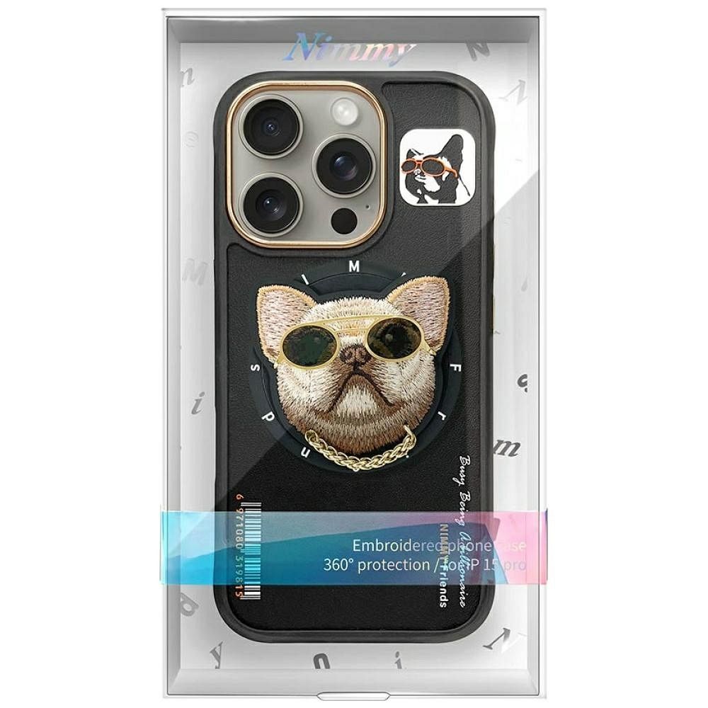 NIMMY case GLASSES COOL DOG compatible with MagSafe for IPHONE 16 Pro Max black