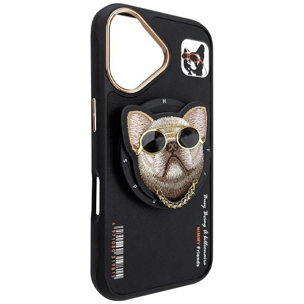 NIMMY case GLASSES COOL DOG compatible with MagSafe for IPHONE 16 black